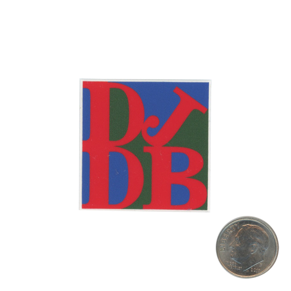 DJ DB Red Blue Green Sticker with dime