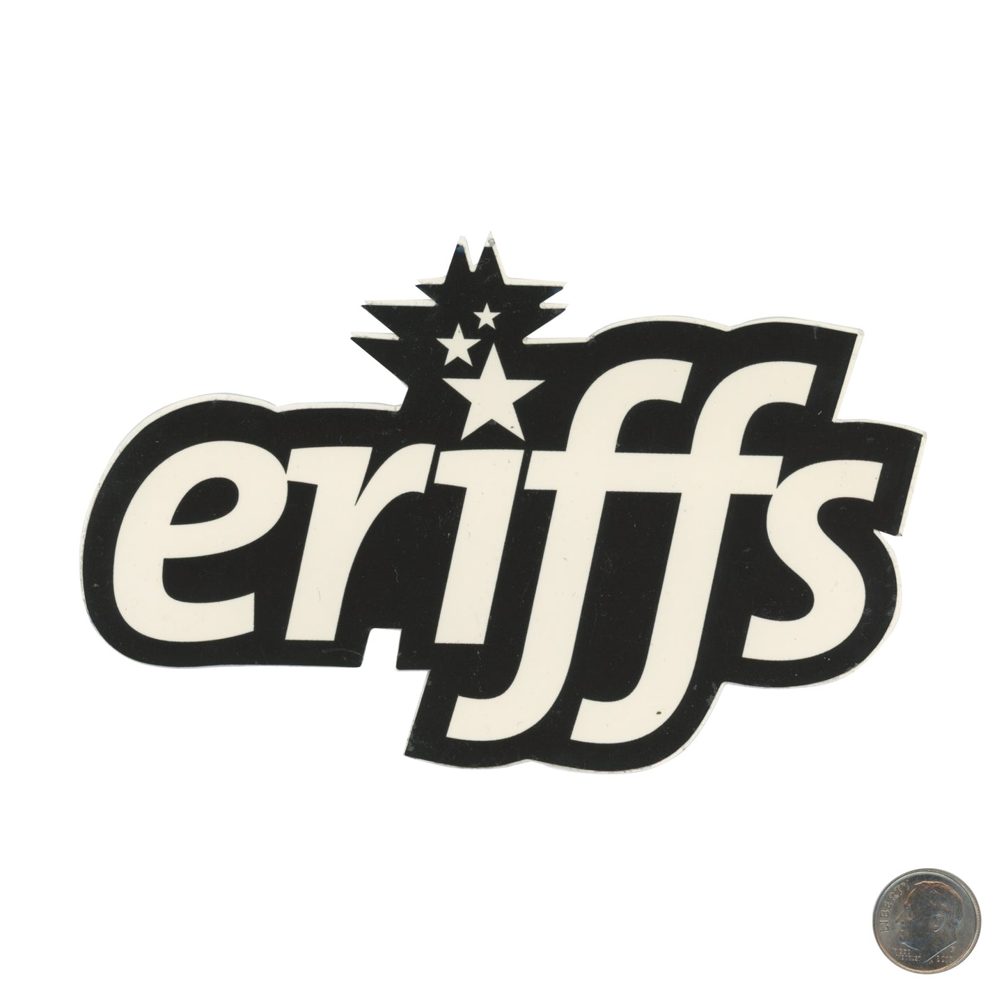 Eriffs 2063 White Logo Sticker with dime