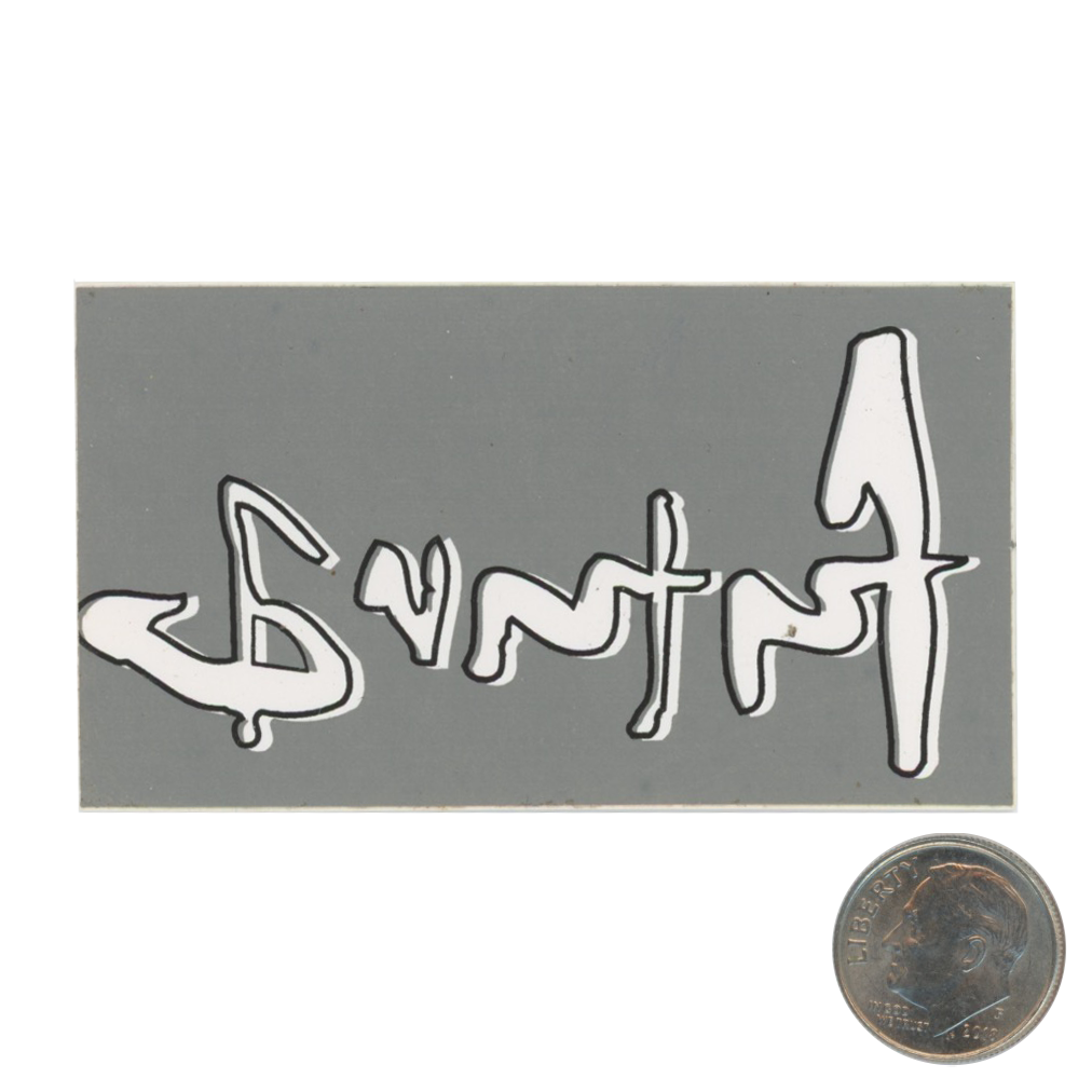 Futura Backwards Signature Grey Sticker with dime