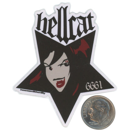 Hellcat Black Star Sticker with dime