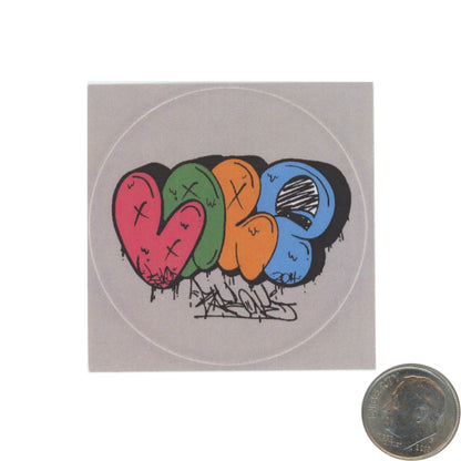Bareone LOVE Graffiti Multicolor Sticker with dime