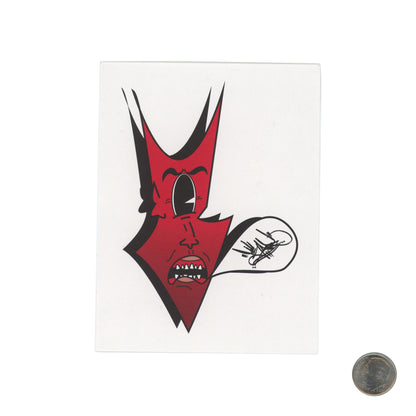 Bareone Red Devil Sticker with dime