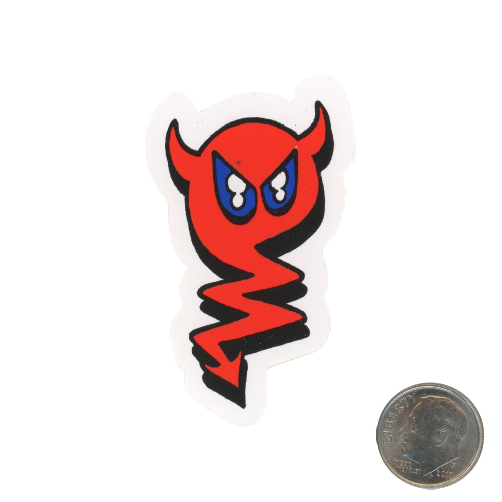Anything Red Devil Sticker with dime
