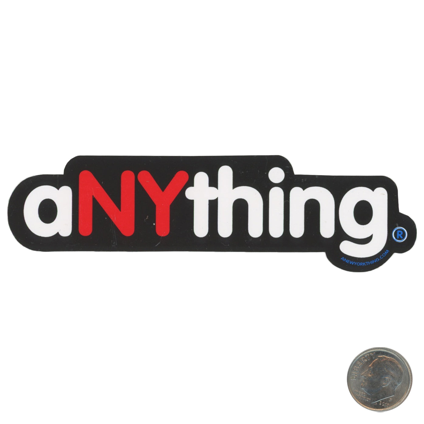 Anything Red/B/W Logo Sticker with dime