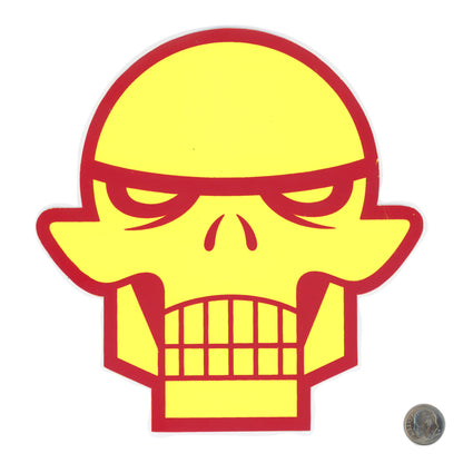 Matt Siren Skull Yellow Sticker with dime