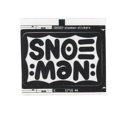 Snoe Man 52 x 35 mm Black Sticker