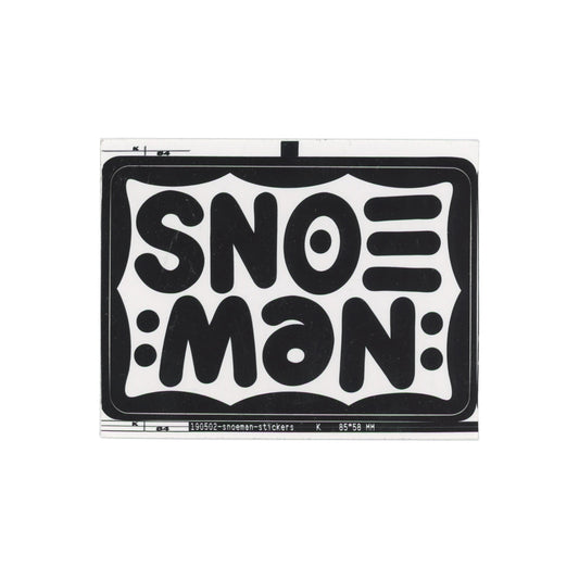 Snoe Man 85 x 58mm Black Sticker