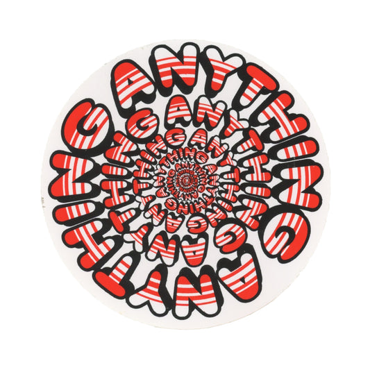 Anything Red Striped Spiral Sticker