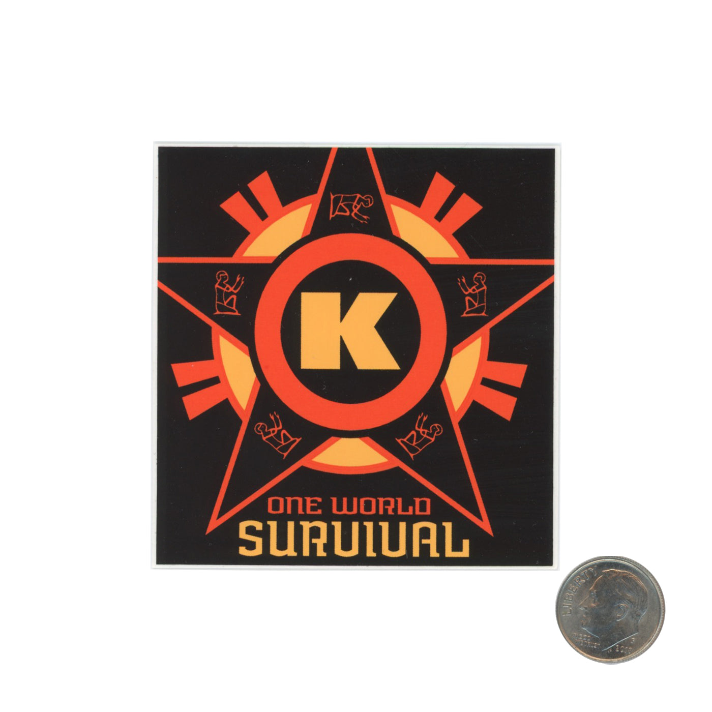 Dave Kinsey One World Survival Sticker with dime