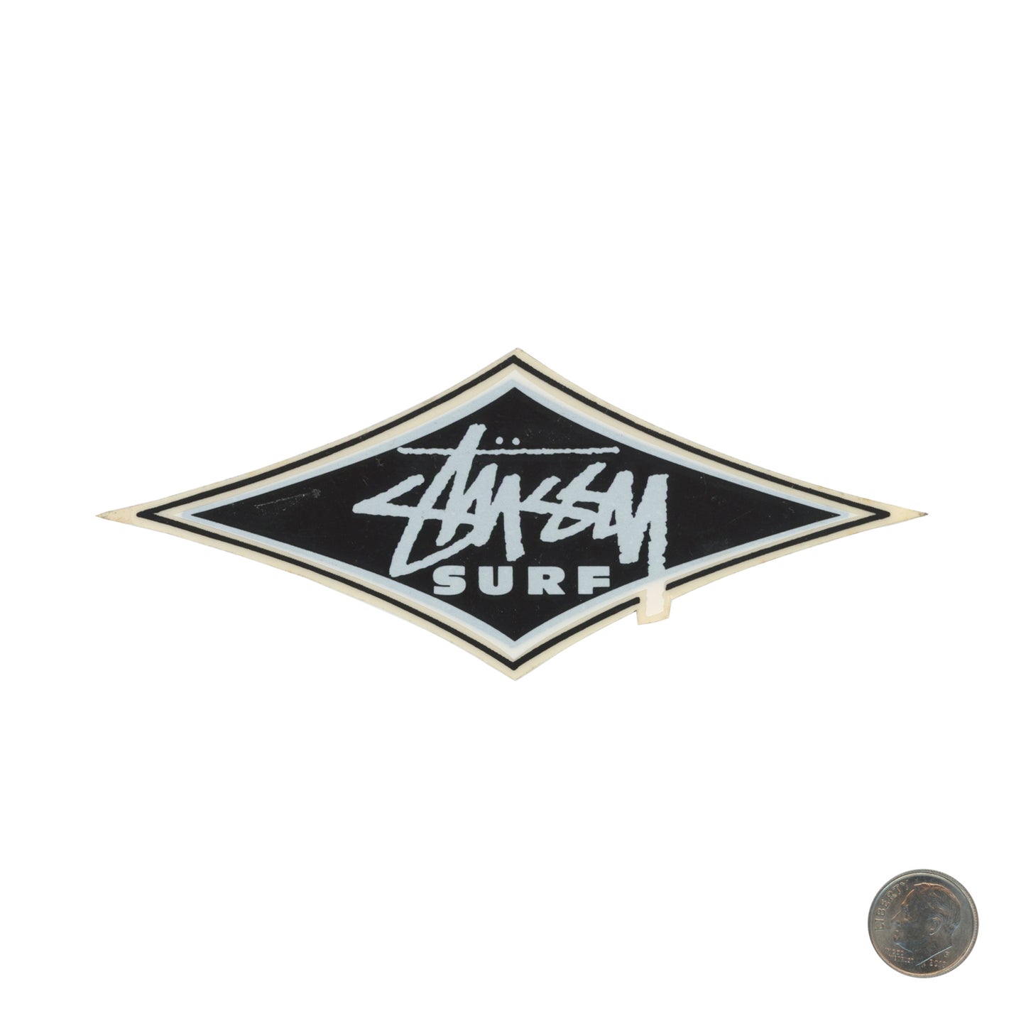 Stussy Vintage Surf Logo White and Black Sticker