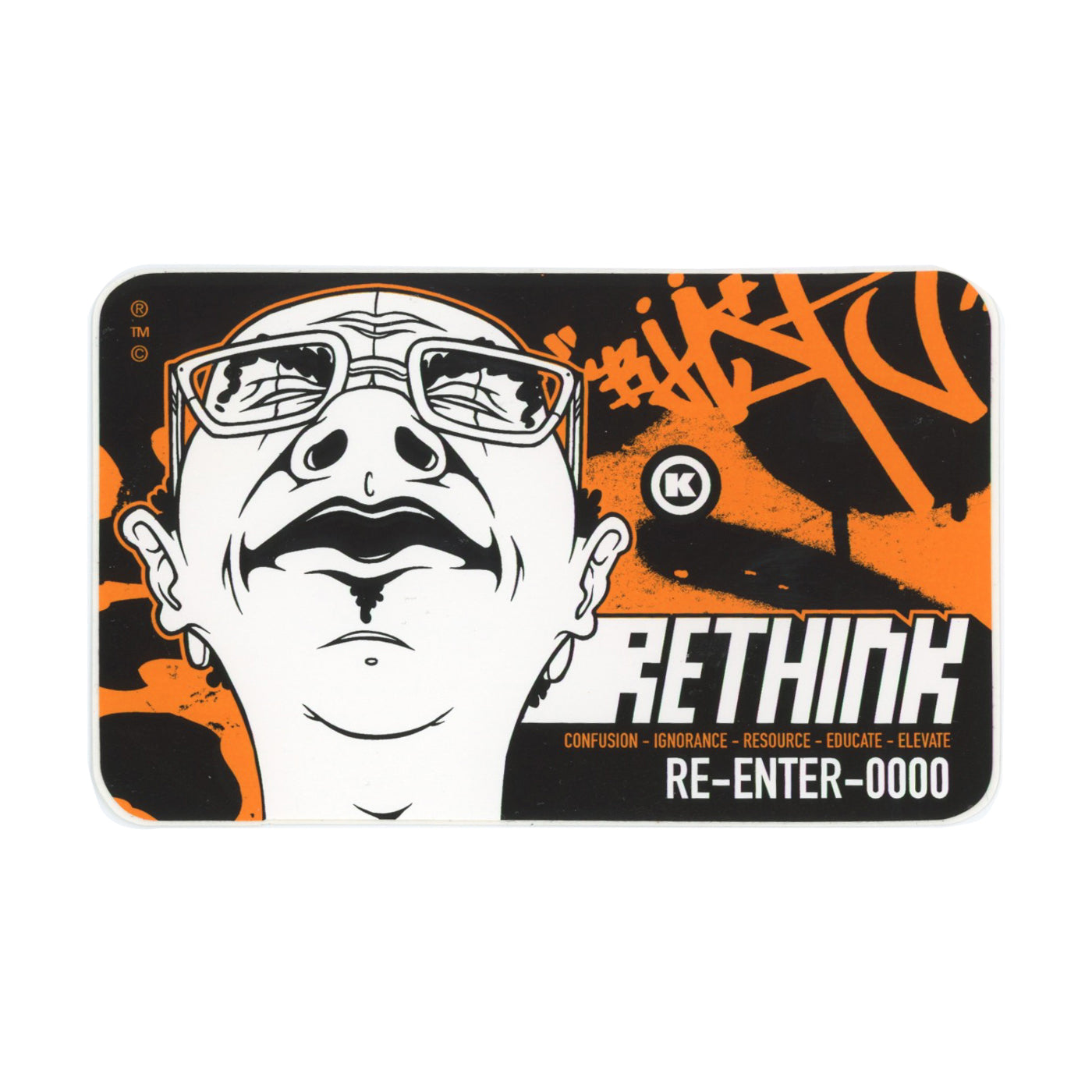 Dave Kinsey RETHINK RE-ENTER-000 Orange Sticker