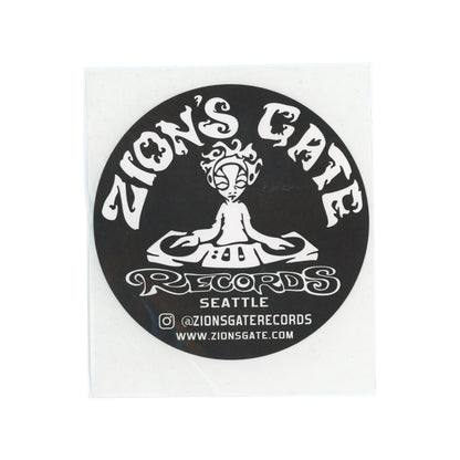ZION'S GATE RECORDS DJ Black White Sticker