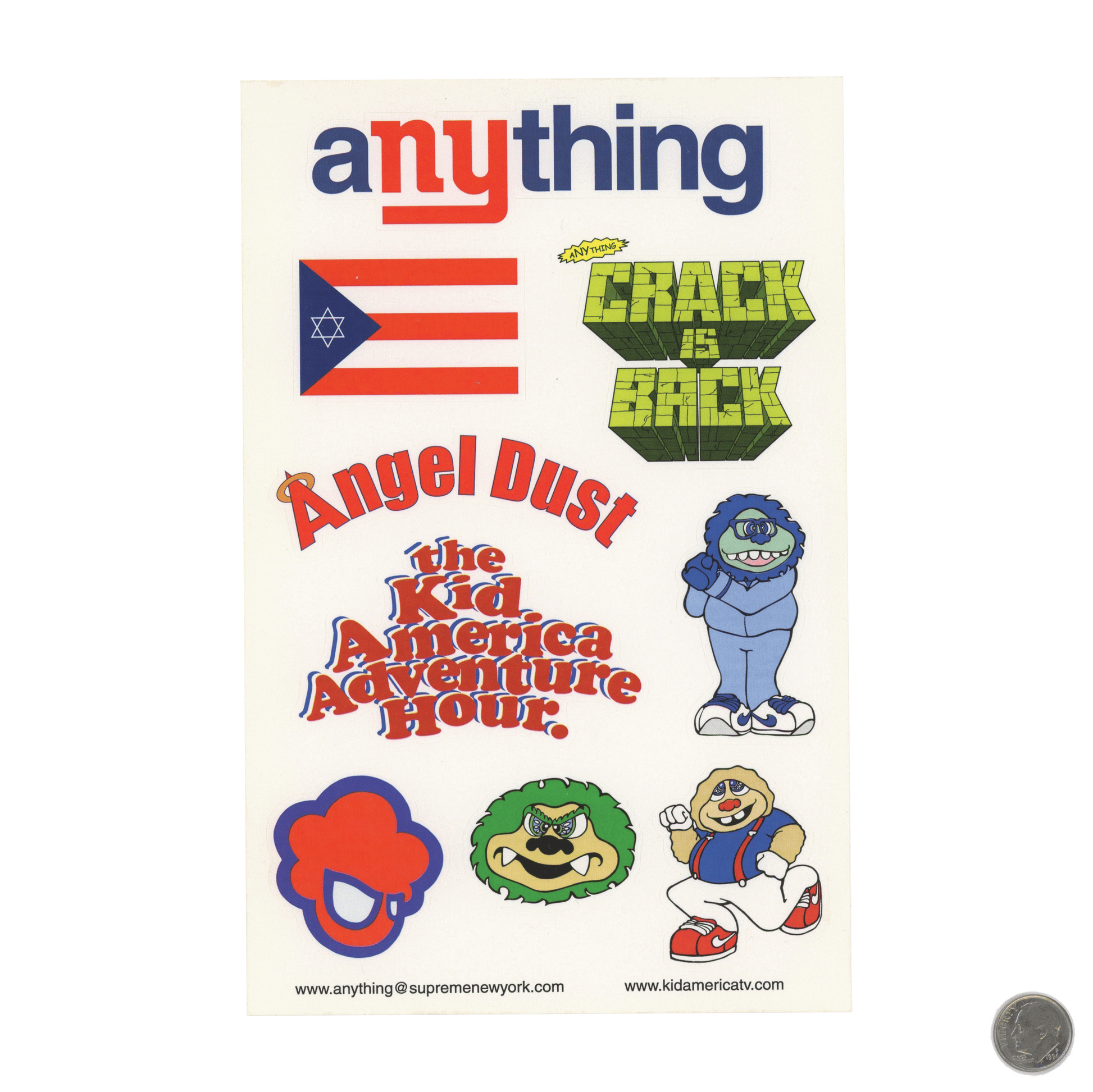 A NY Thing Kid American ADVENTURE Hour Sticker Sheet With Dime