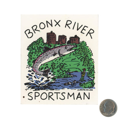 Micah NYC Bronx River Sportsman Sticker with dime