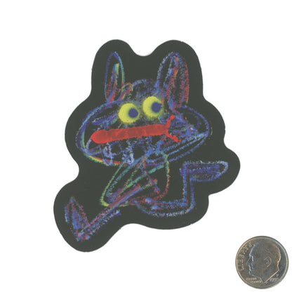 Jon Burgerman RGB Crayon Character Sticker with dime