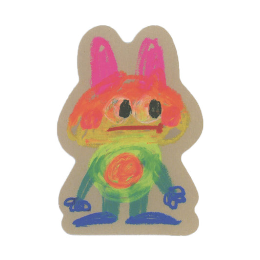 Jon Burgerman Neon Gradient Crayon Character Sticker