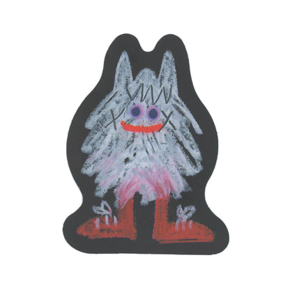 Jon Burgerman White Fur Crayon Character Sticker