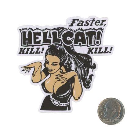 Hellcat Faster Kill Kill Graphic Sticker with dime