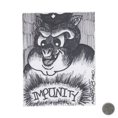 Impunity Smurf00 Sharpie Sticker with dime