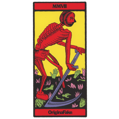 OriginalFake Kaws Red Tarot Card Sticker