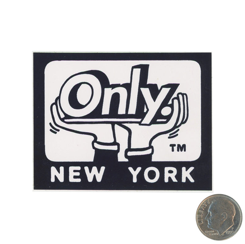 Only NY Hands Illustration Black And White Sticker with dime