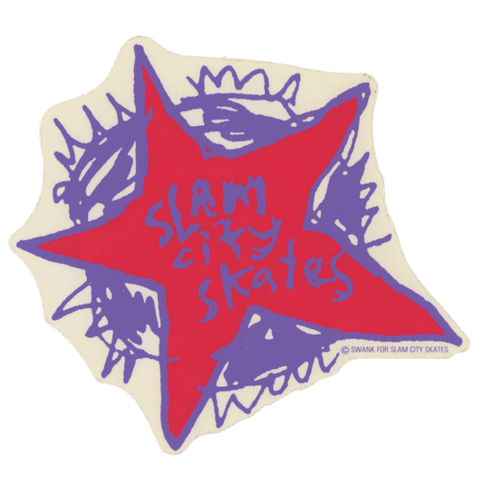 Slam City Skates Pink Star Sticker