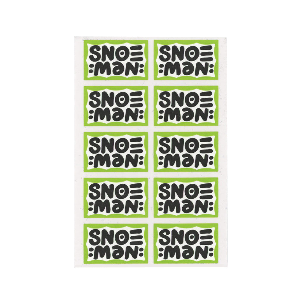 Snoe Man Green Logo Stickers