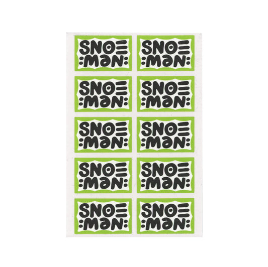 Snoe Man Green Logo Stickers