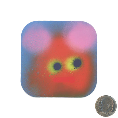 Jon Burgerman Orange Facetime Character Sticker with dime