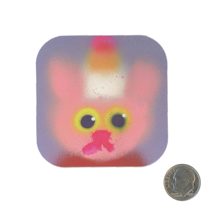 Jon Burgerman Pink Facetime Character Sticker with dime