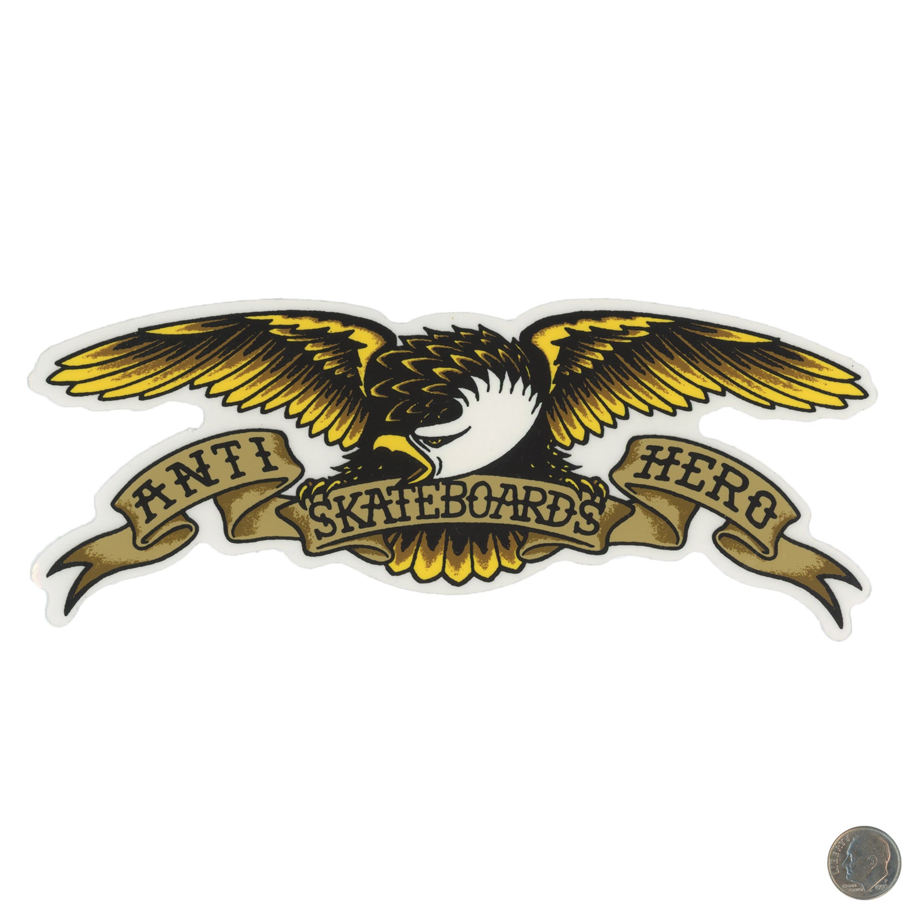 Anti Hero Skateboards Classic Eagle Logo Sticker With Dime