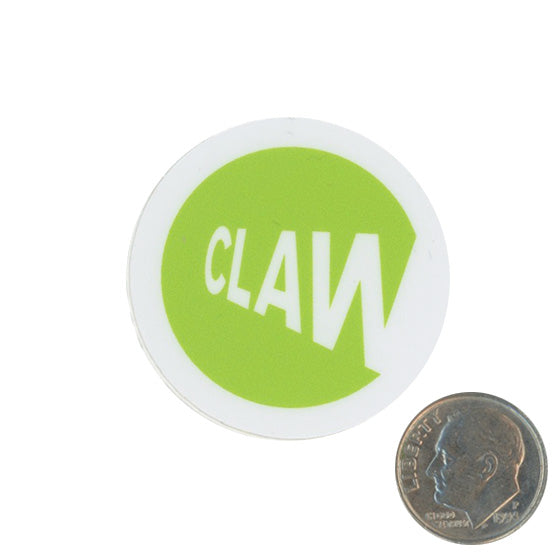 Claw MTA Green Logo Sticker with dime