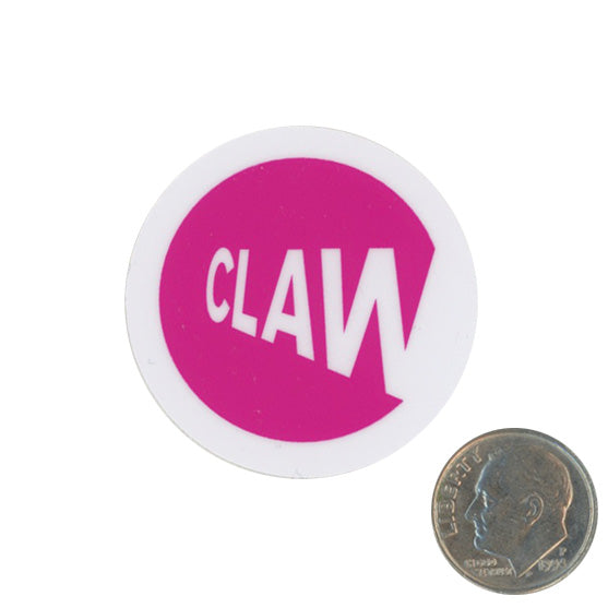 Claw MTA Magenta Logo Sticker with dime