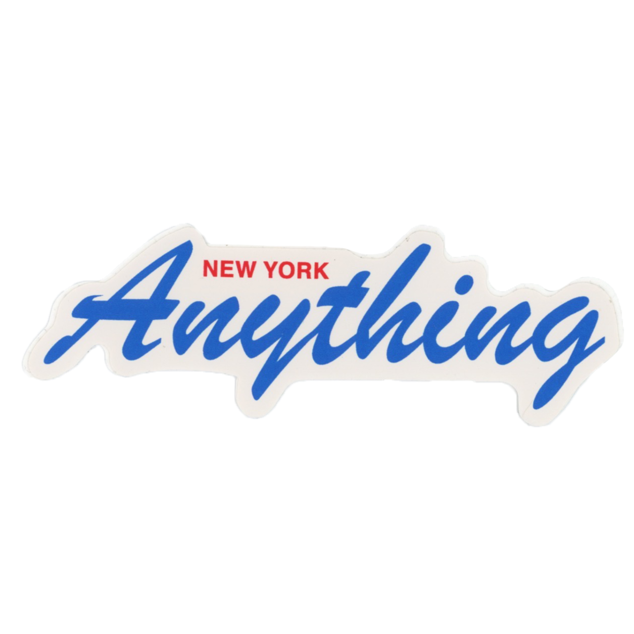 Anything New York Script Logo Blue Sticker