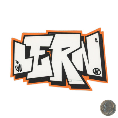 Lern Graffiti Writer Orange Tag Sticker with dime