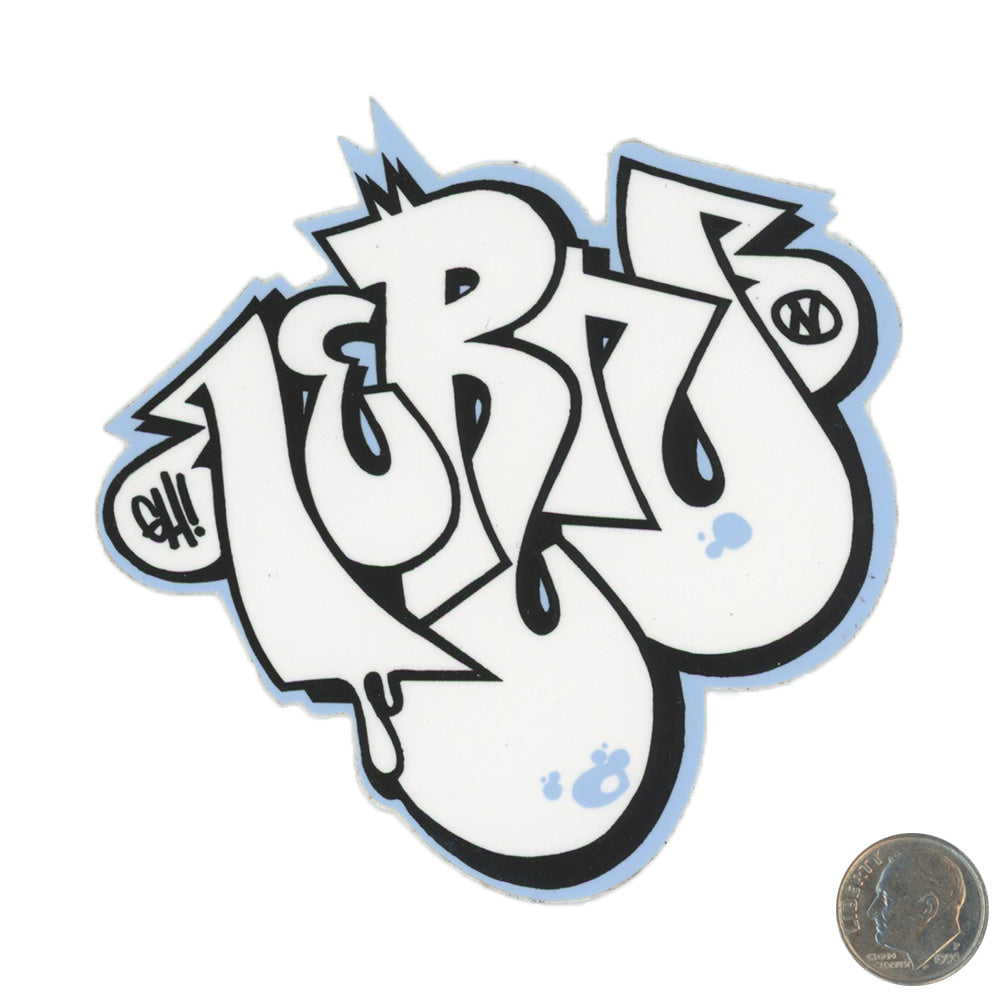 Lern Graffiti Writer Blue Tag Sticker with dime