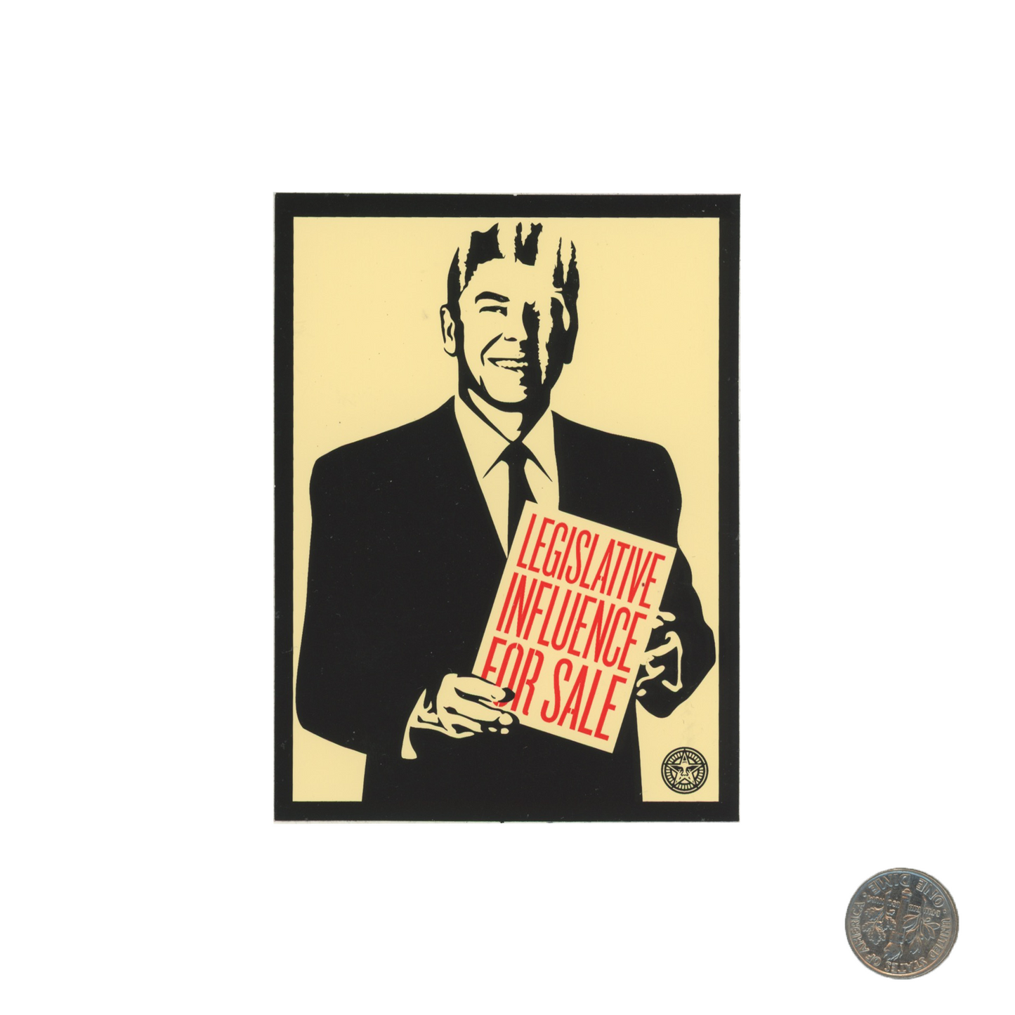 Shepard Fairey Legislative Influence For Sale Sticker
