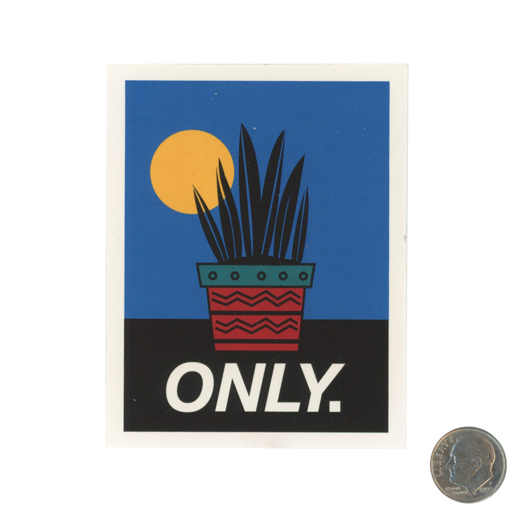Only NY snake plant illustration sticker with dime