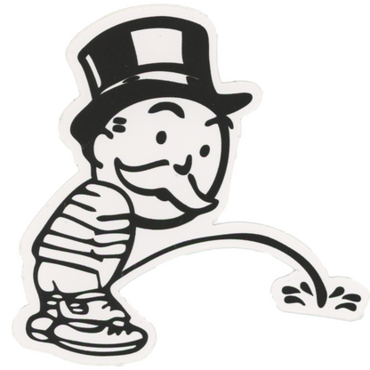 A NY Thing Monopoly Man Pissing Sticker