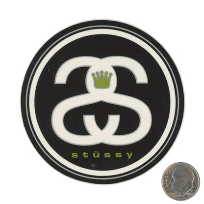 Stussy Double S Crown Logo Black And White Sticker