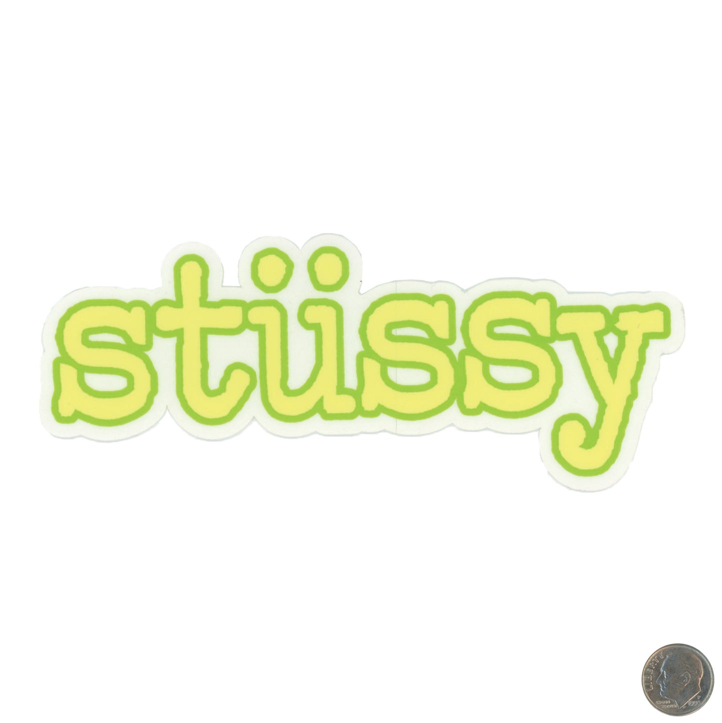 Stussy Classic Logo Yellow And Green Sticker