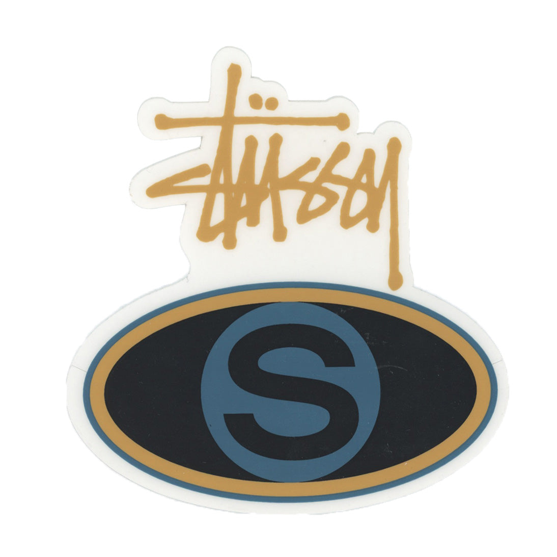 Stussy Script Logo Oval Eye Blue S Sticker