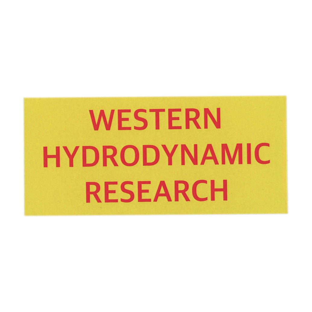 Western Hydrodynamic Research Yellow Sticker